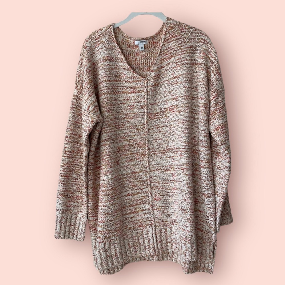 Sonoma goods for life, V-neck super soft tweed tunic sweater, size: XL